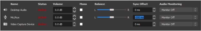 Korjaa OBS Audio Delay Sync Offset