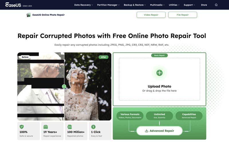 Easeus Free Online Photo Repair Tool