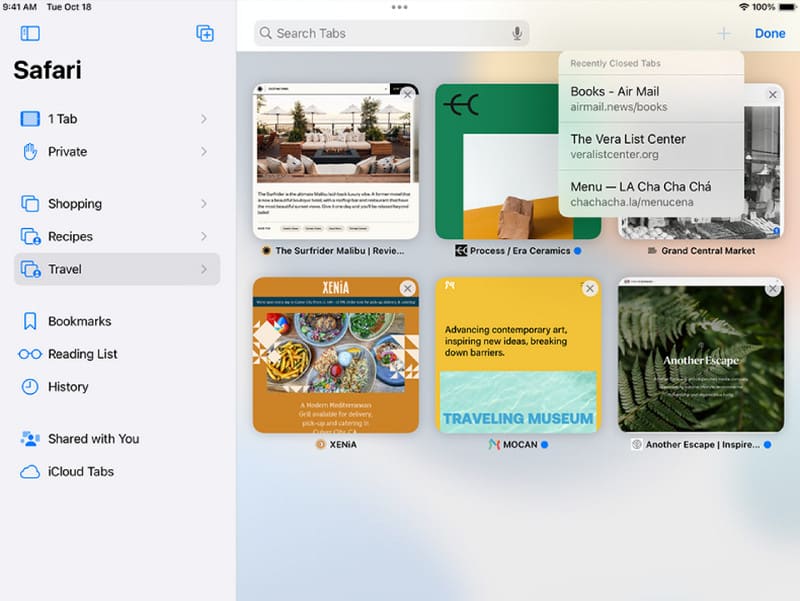 Close All Tabs Safari iPad