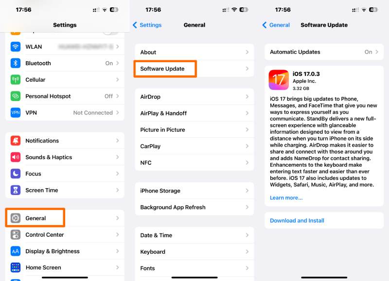 Обновите систему iPhone для последней версии Safari