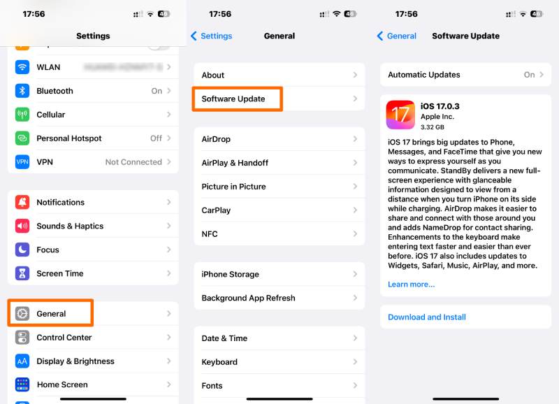 Aktualizujte systém iPhone pro nejnovější Safari