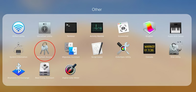 Åpne nøkkelringtilgang på Mac