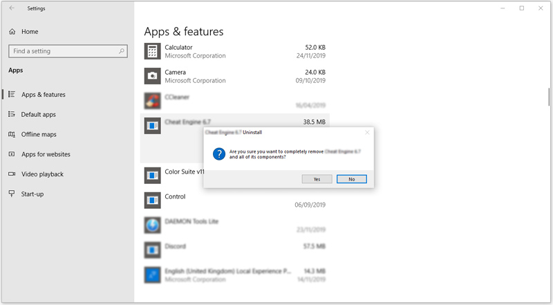 Uninstall App On Windows