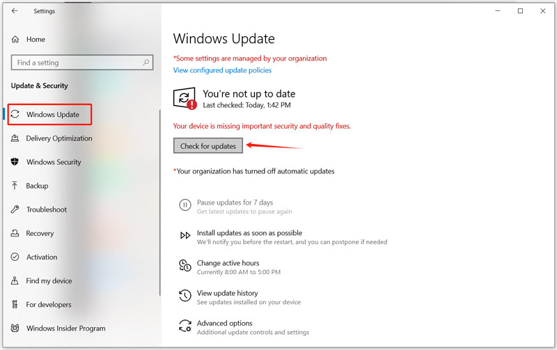 Windows Update Check For Updates