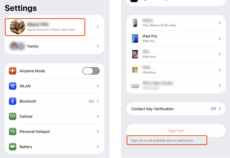 Apple Id Sign Out Not Available Error