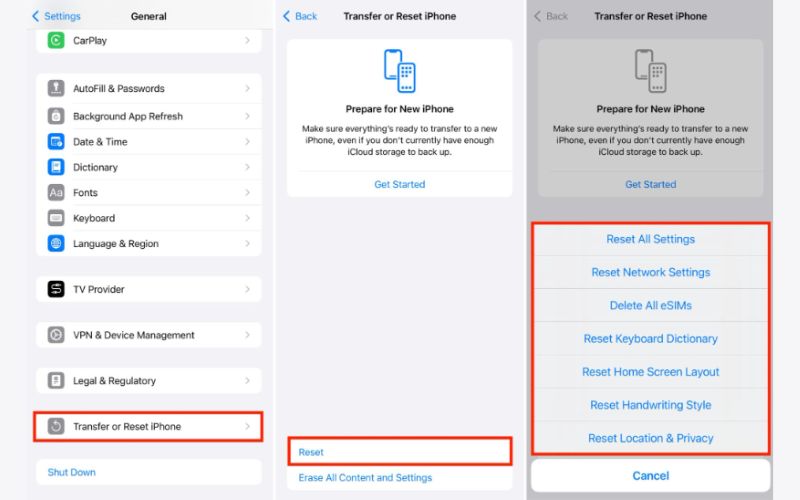Choose Reset Network Settings