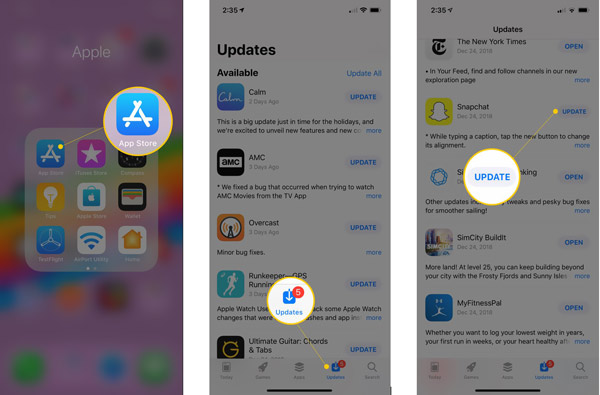 Opdater Snapchat-appen på iPhone