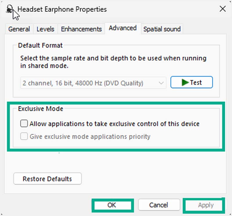 Disable All Enhancements Windows Audio