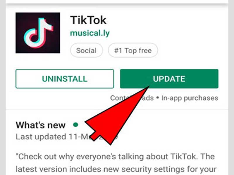 Aktualizujte aplikaci TikTok