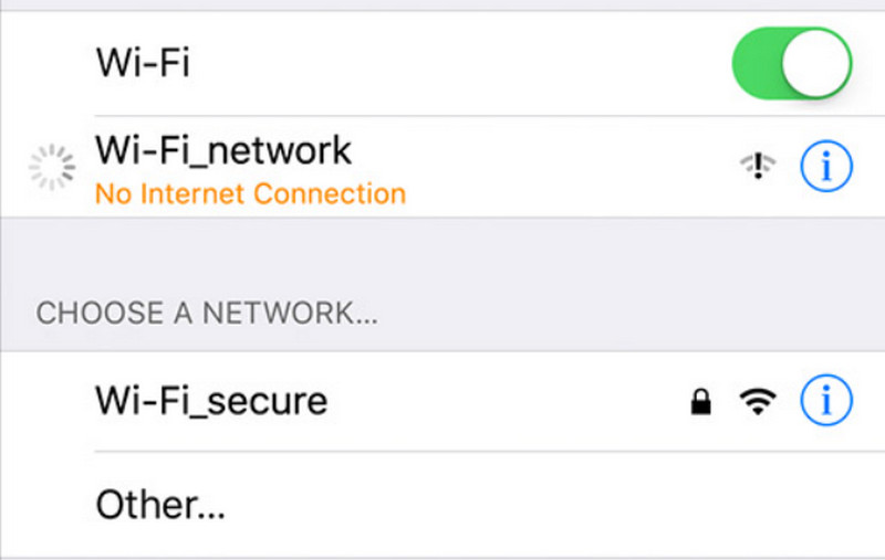 Ellenőrizze a Wi-Fi hálózatot, a TikTok nem játszik le