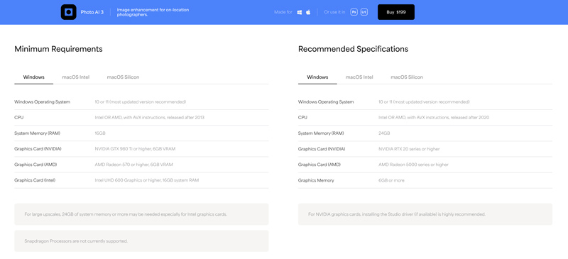 Topaz Photo Ai System Requirements