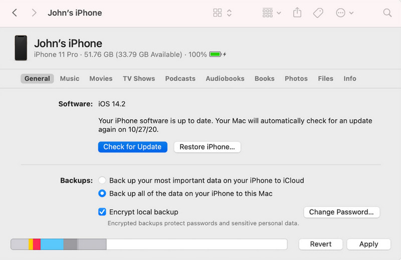 Use Finder Update iPhone Update Requested