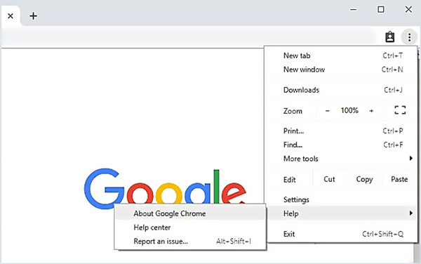 Oppdater Google Chrome