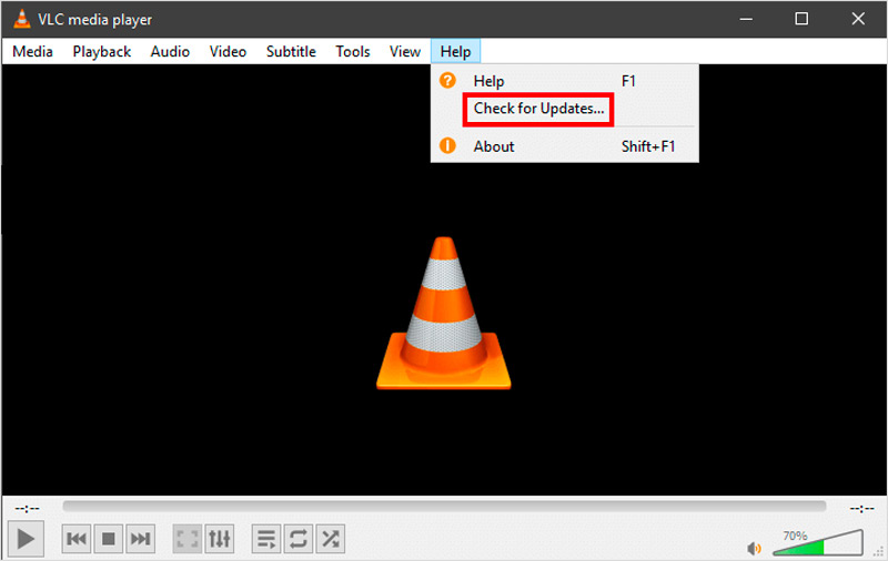 Ellenőrizze a VLC frissítéseket