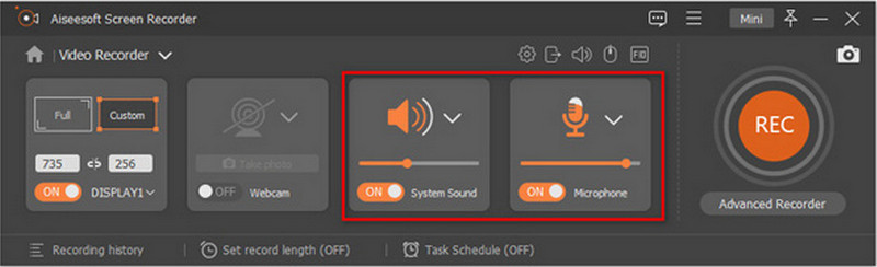 Screen Recorder System hittades Mikrofon