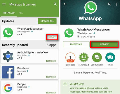 Обновление WhatsApp