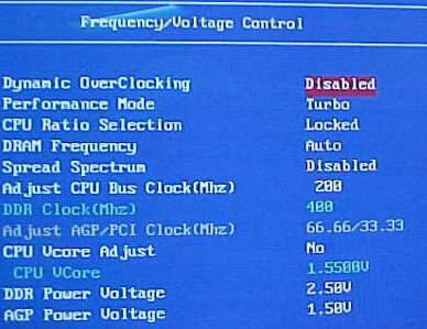 Disable Overclocking