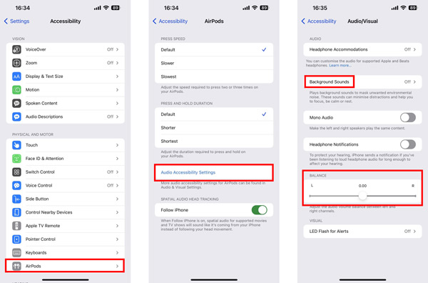 Adjust Audio Accessibility Settings on iPhone