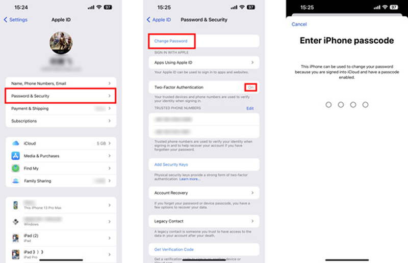Αλλαγή κωδικού πρόσβασης Apple ID στο iPhone
