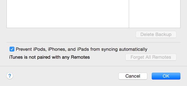 Disable Automatic Syncing