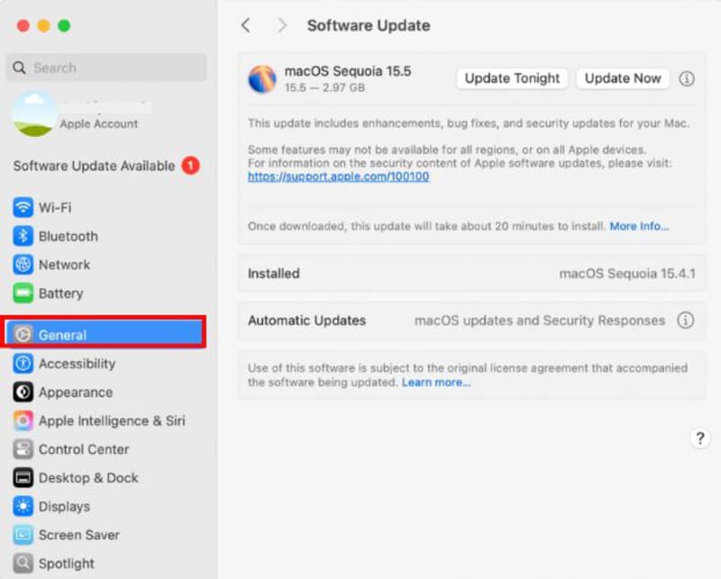 Update The Software