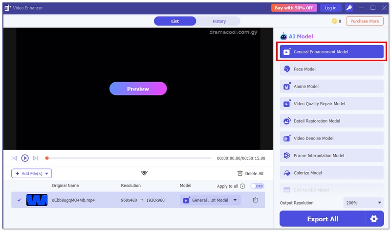 Choose General Enhancement Model