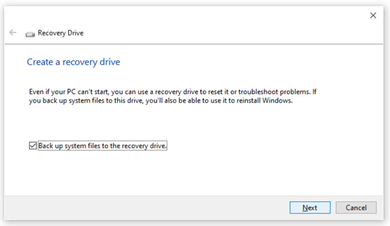 Create A Recovery Drive In Windows 10