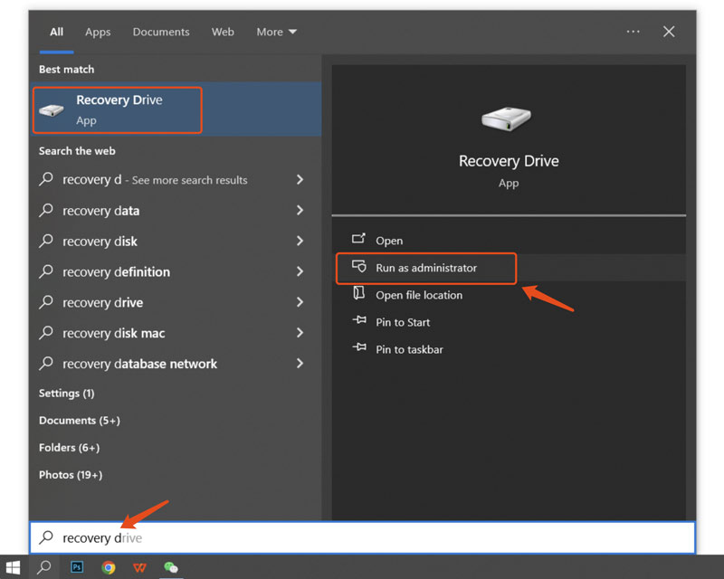 Windows 10 Recovery Drive App