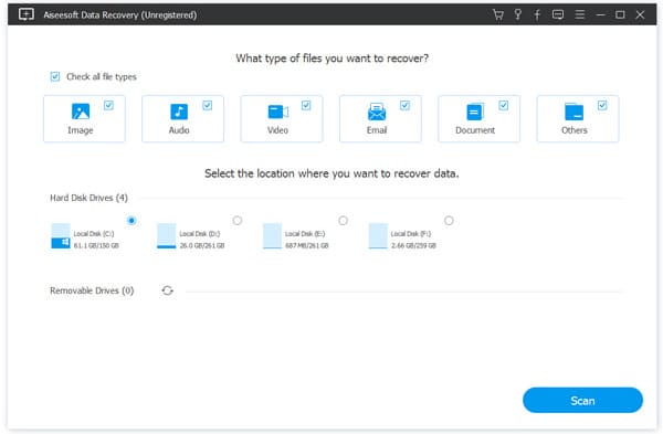 Start Aiseesoft Data Recovery