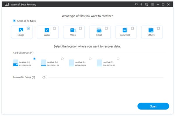 Select Data Type And Disk Drive