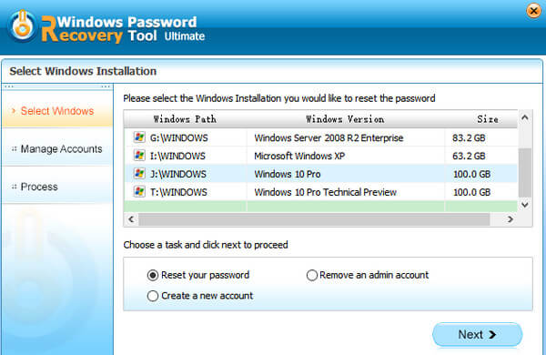 Средство восстановления пароля Windows Ultimate