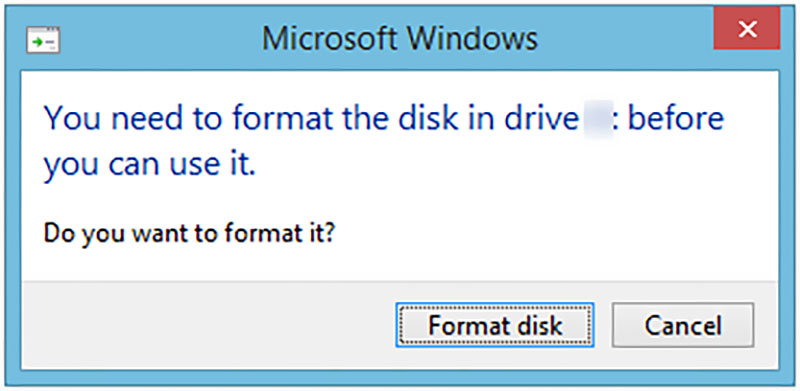 Format Disk Before Using It Error