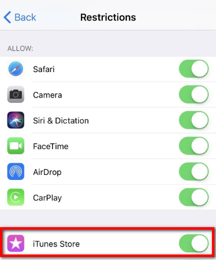 Aktiválja az iOS korlátozását