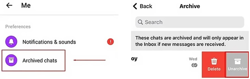 Find Messenger Messages From Archived Chats