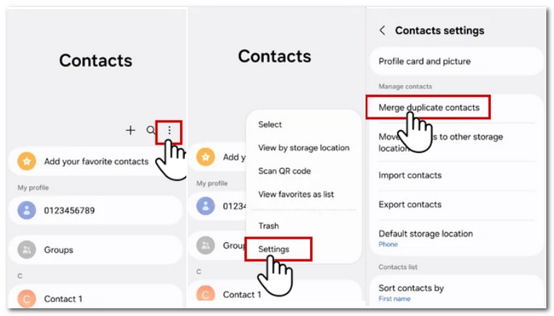 Select Merge Duplicate Contacts