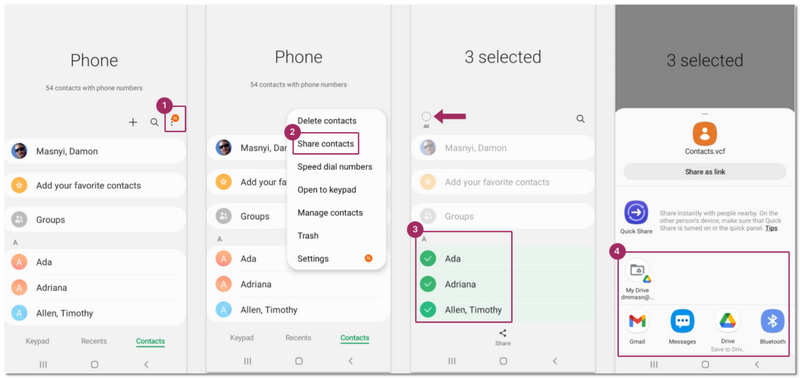 Share Contacts To Quick Share