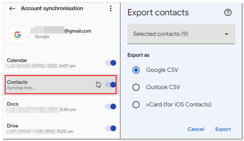 Sync Contacts With Google Account