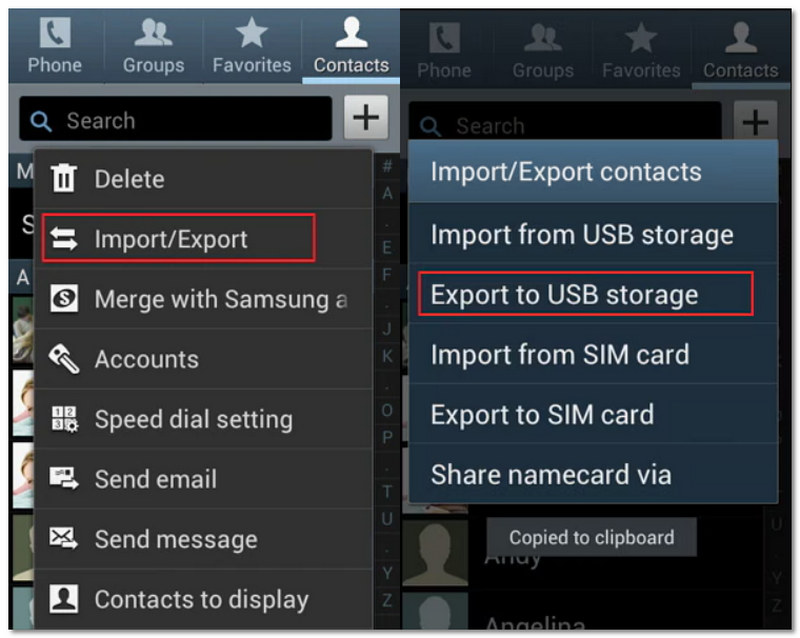 Export Contacts Using Usb Cable