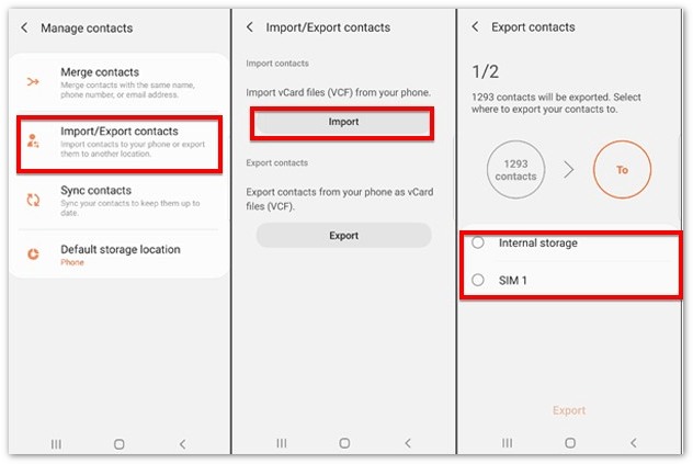 Esporta i contatti su un nuovo dispositivo Android tramite file VCF