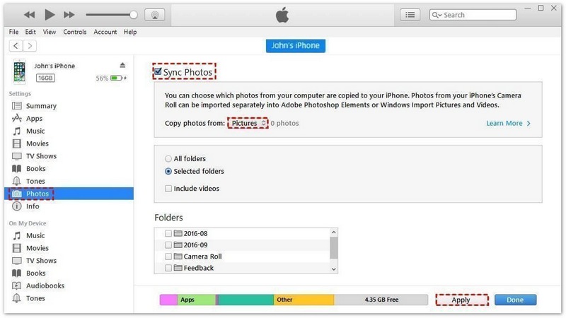Sync Photos From PC to iPad Using iTunes