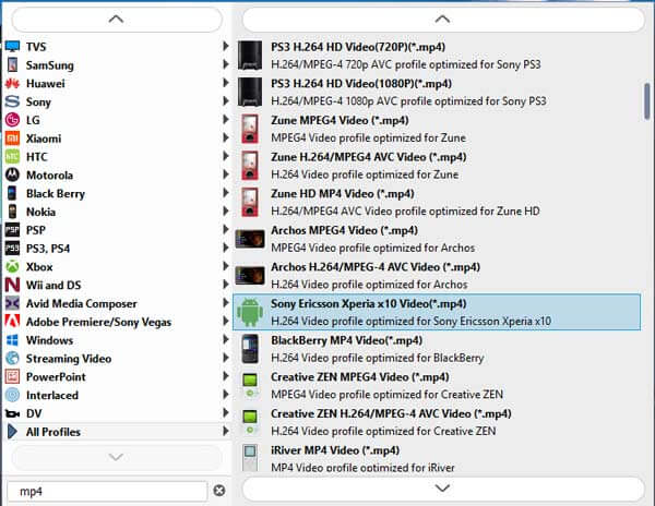 Choose MP4 as the Output Format