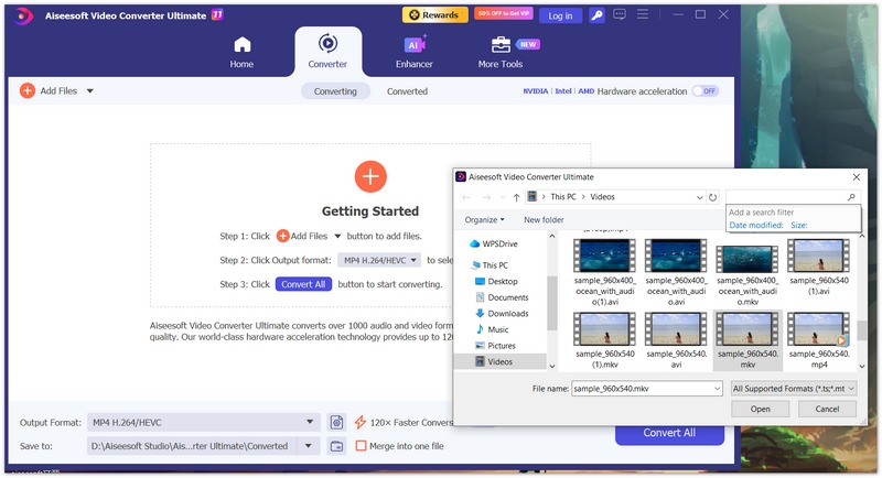 Adicionar arquivo MKV no Aiseesoft Video Converter Ultimate