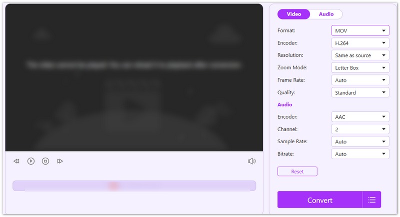 Configurações de saída do Aiseesoft Move