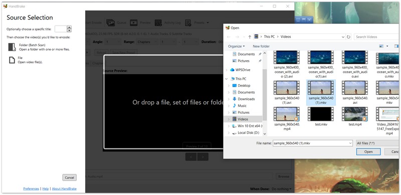 Adicionar arquivo MKV ao Handbrake