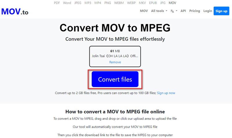 MOV.to konvertere filer