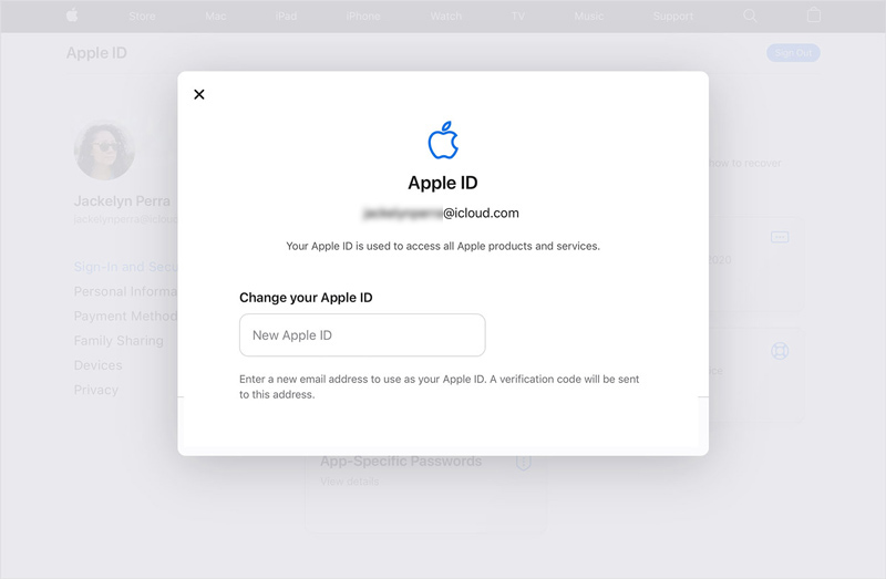 更改 Apple ID 電子郵件地址