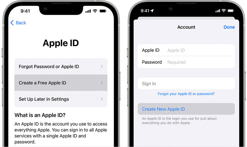 Luo Apple ID asennuksen aikana ja App Storessa