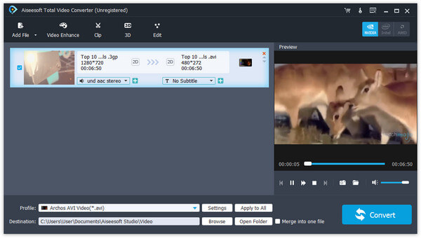 Convert 3GP to AVI