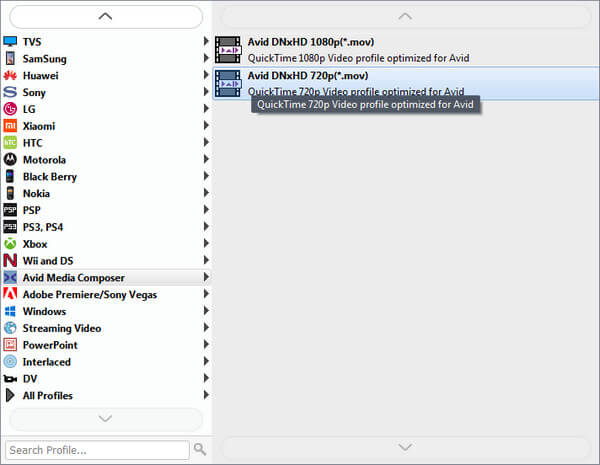 Choose Output Profile Settings