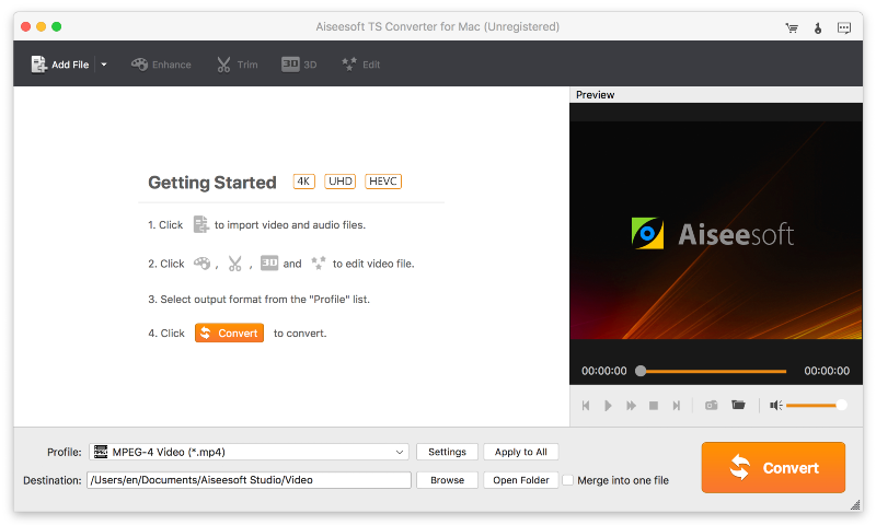 Screenshot of Aiseesoft TS Converter for Mac 9.2.18